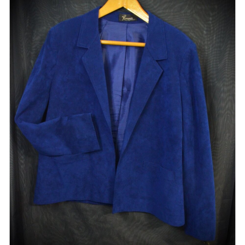 Vintage Suede BLAZER Kreeger's New Orleans Blue Sz 14